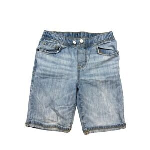 Cat Jack Boys Light Wash Denim Pull On Shorts Elastic Waist Size L